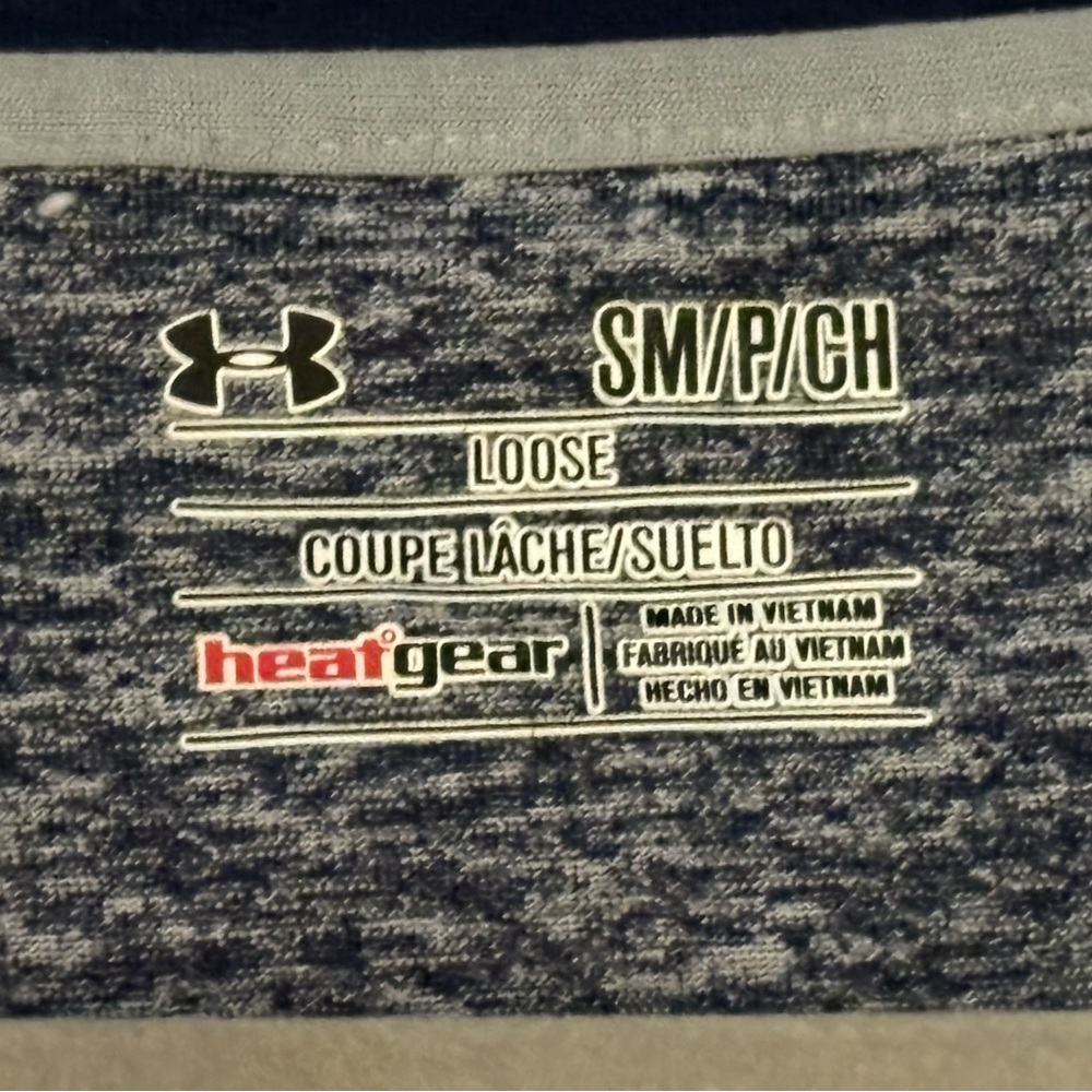 Under Armour Men’s Heathered Navy Quarter-Zip Dri Fit Top. Size Small - Picture 2 of 10